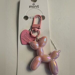 New MINT light pink balloon dog keychain